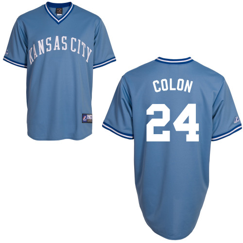 Christian Colon #24 mlb Jersey-Kansas City Royals Women's Authentic Road Blue Baseball Jersey